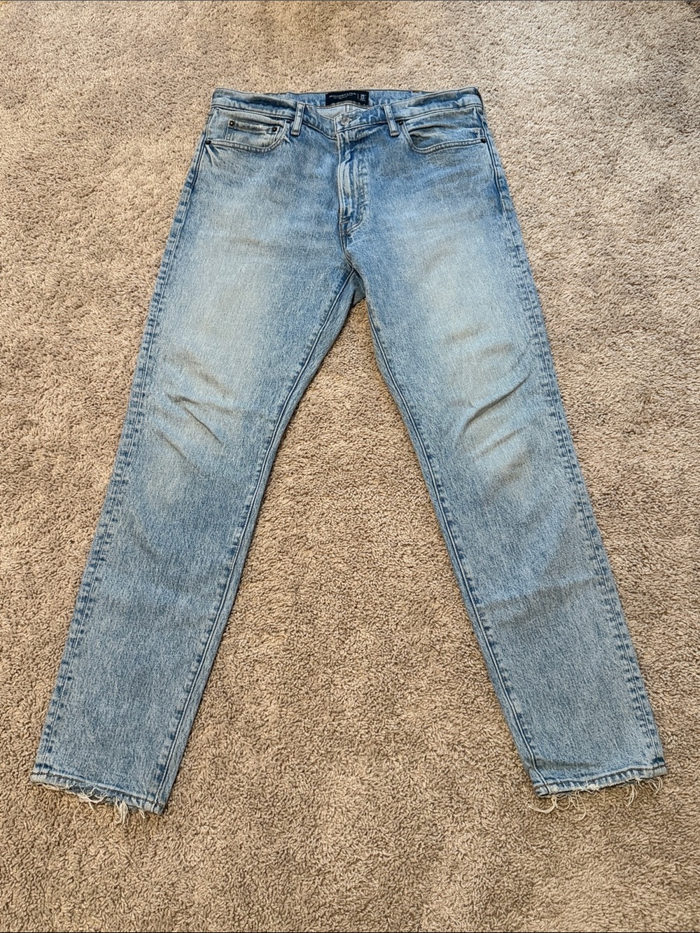Abercrombie & Fitch Light Wash Slim Straight Jeans